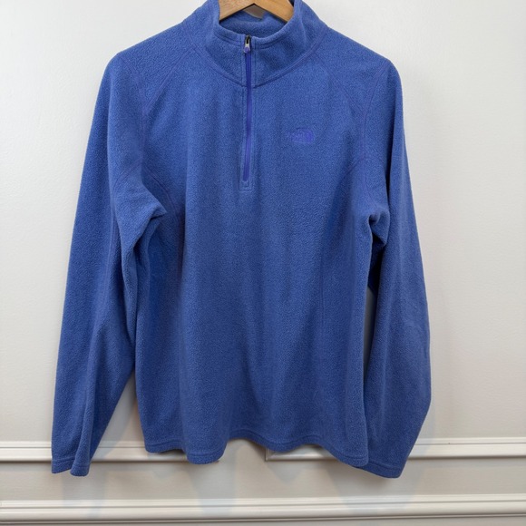The North Face Sweaters - The North Face Womens TKA 100 Glacier 1/4 Zip Fleece Pullover Blue Large